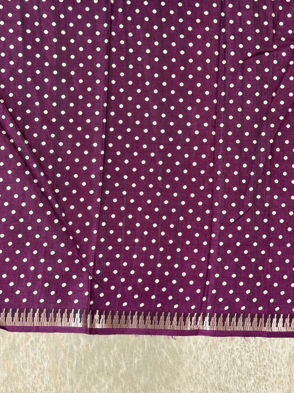 Deep Burgandy - Matka Cotton Saree
