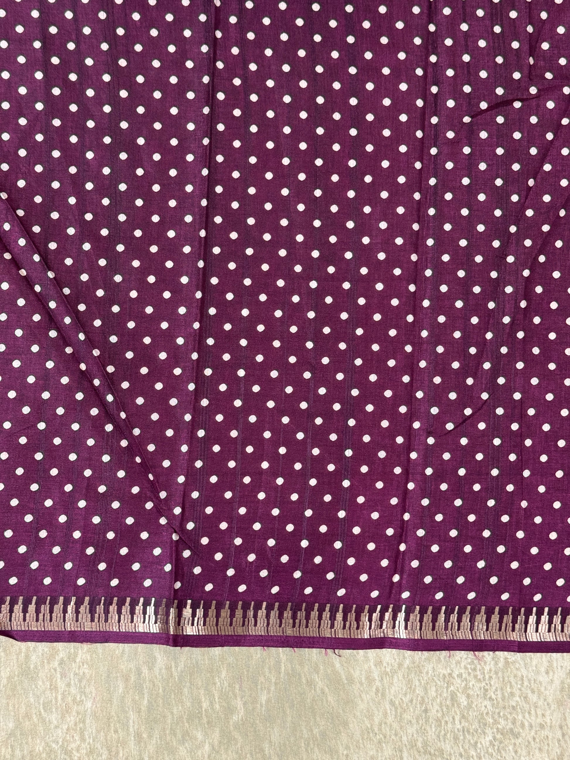 Deep Burgandy - Matka Cotton Saree