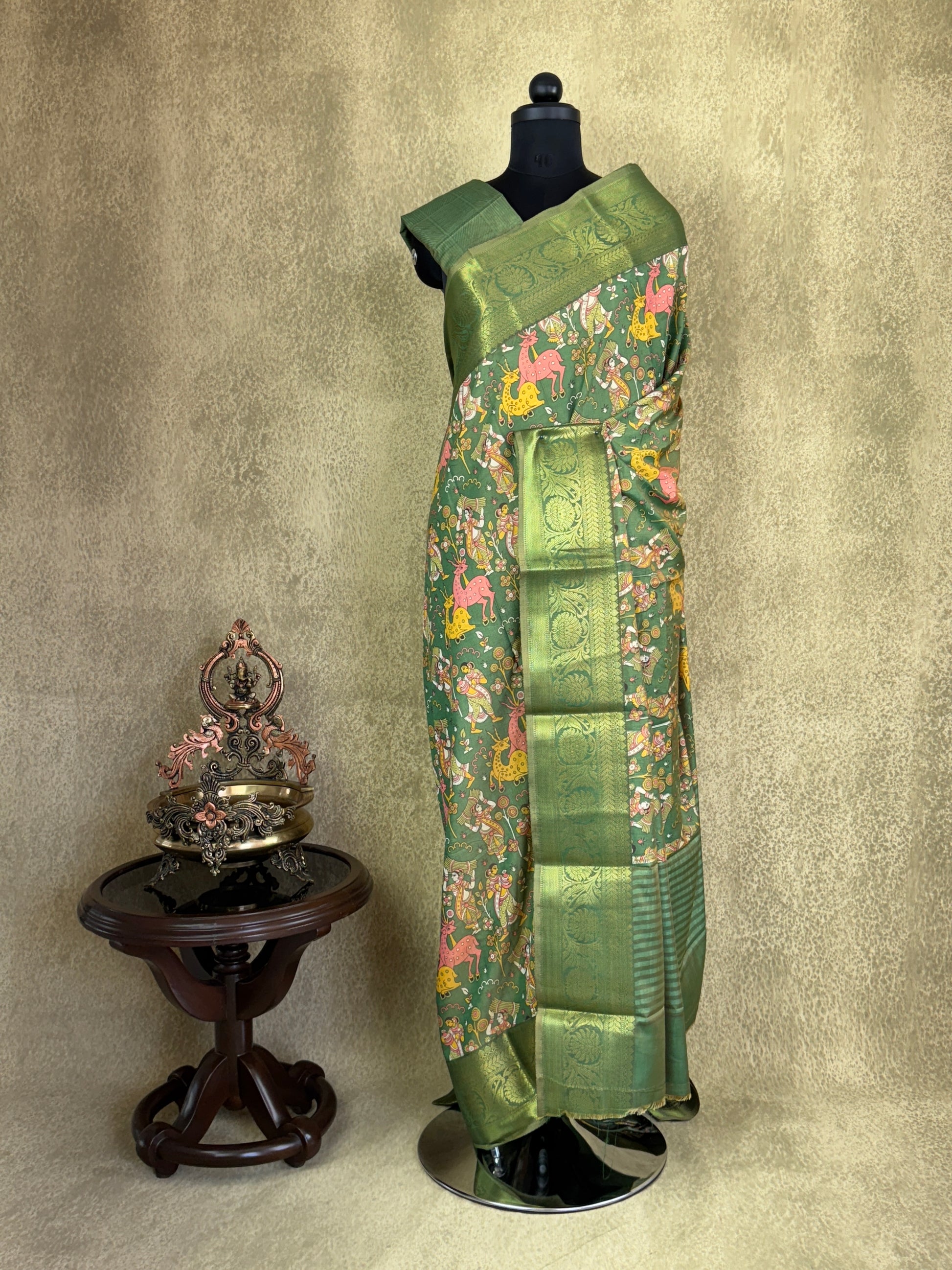 Green Sana Silk Saree