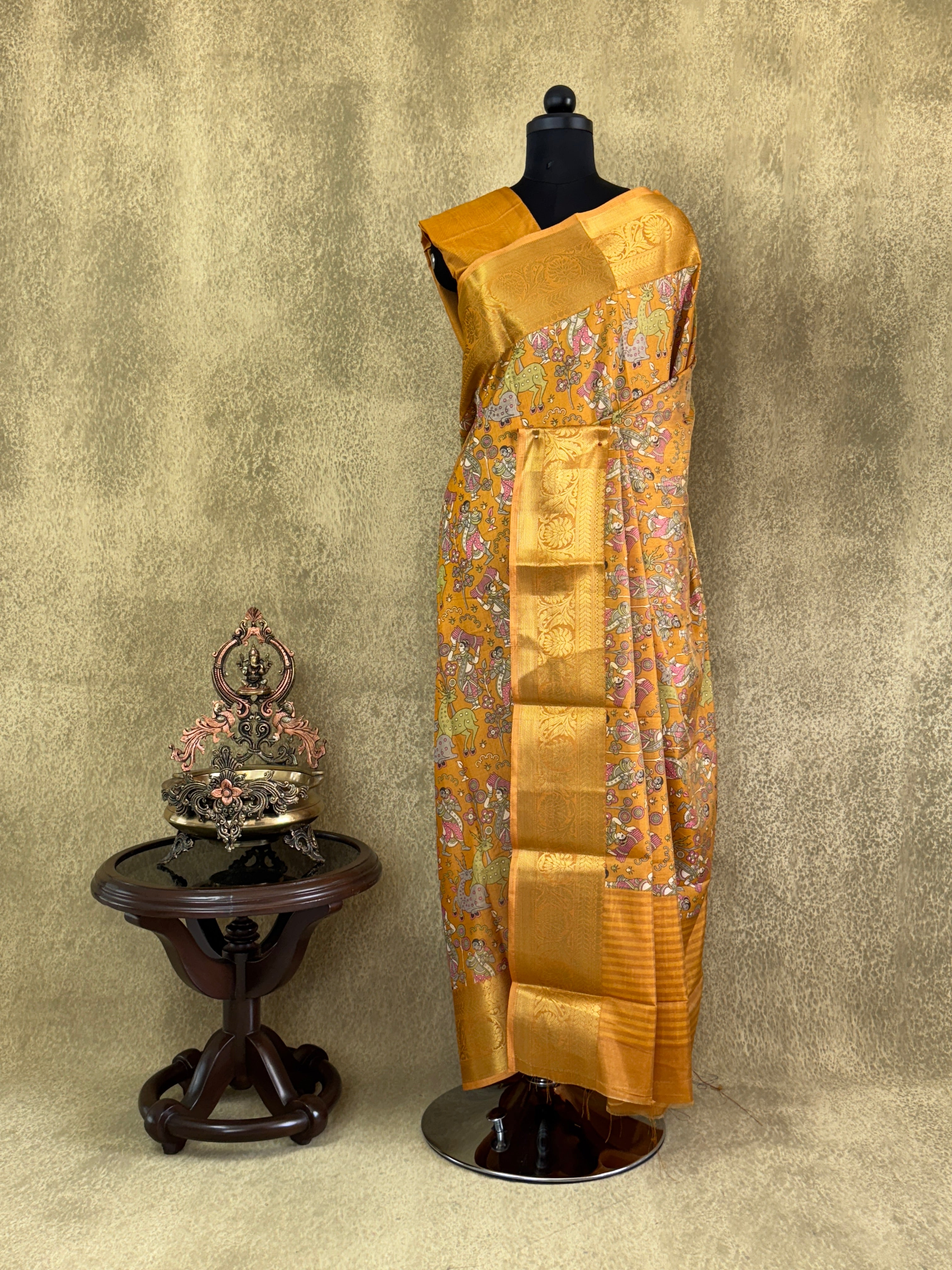 Orange Sana Silk Saree