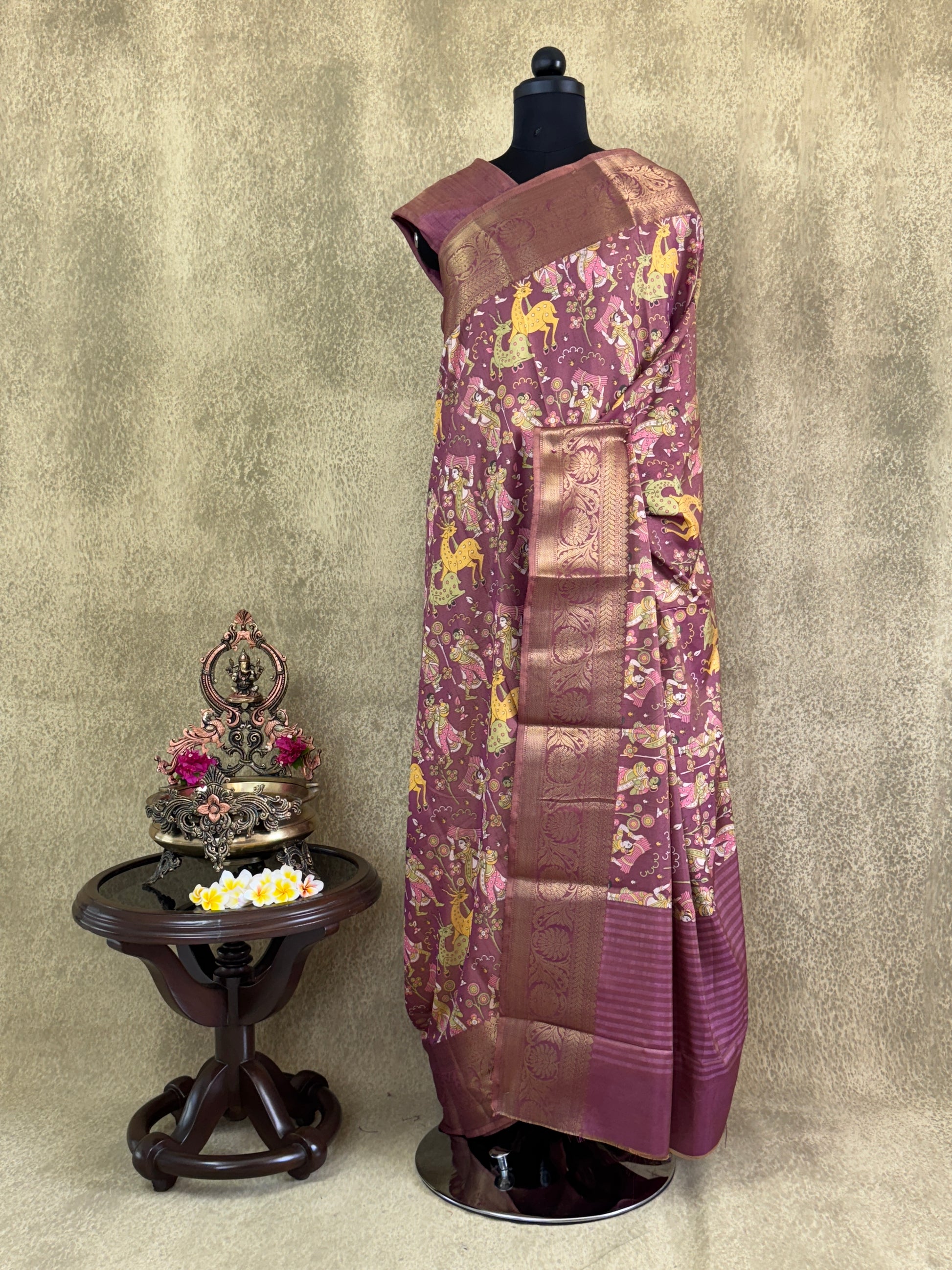 Maroon Sana Silk Saree