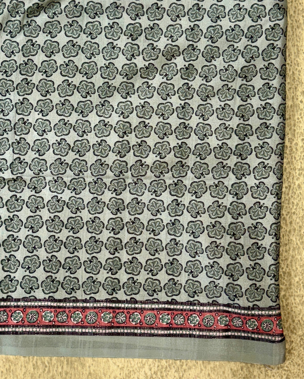 Light Mint Green- Semi Tussar Saree with Floral Print
