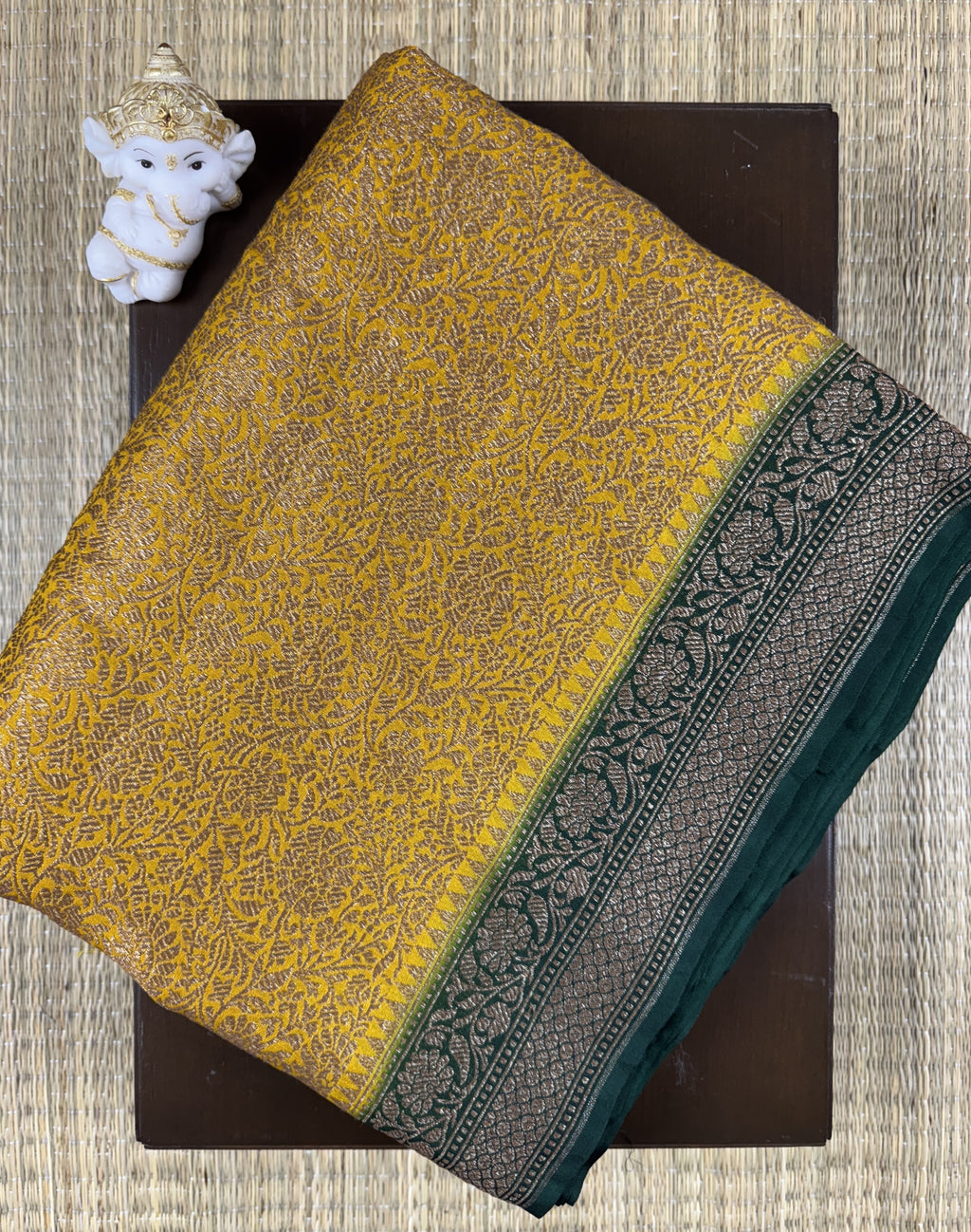Mango Yellow - Katan Banarasi Silk Saree