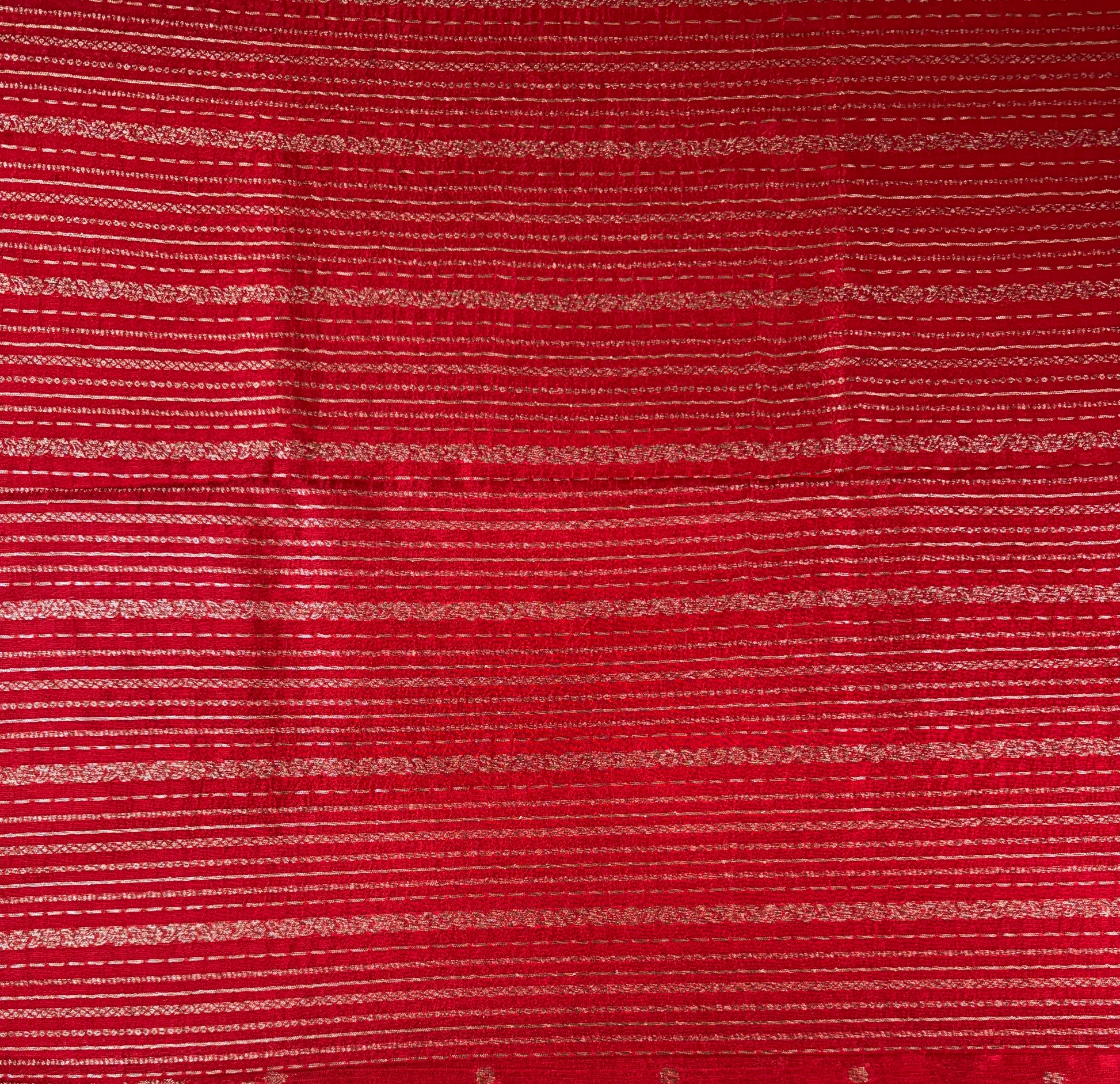 Red - Tussar Raw Silk Sare