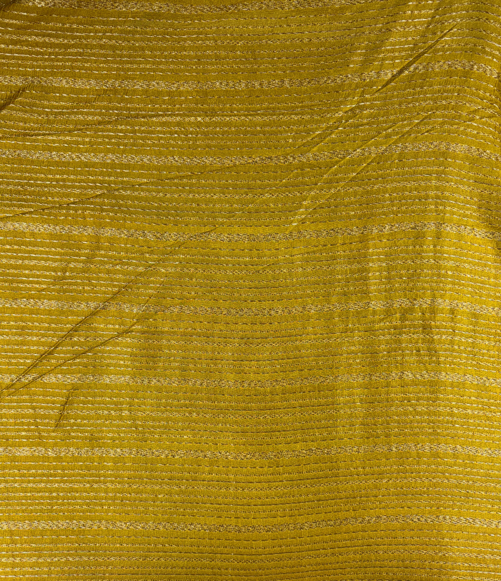 Mustard Yellow - Tussar Raw Silk Sare