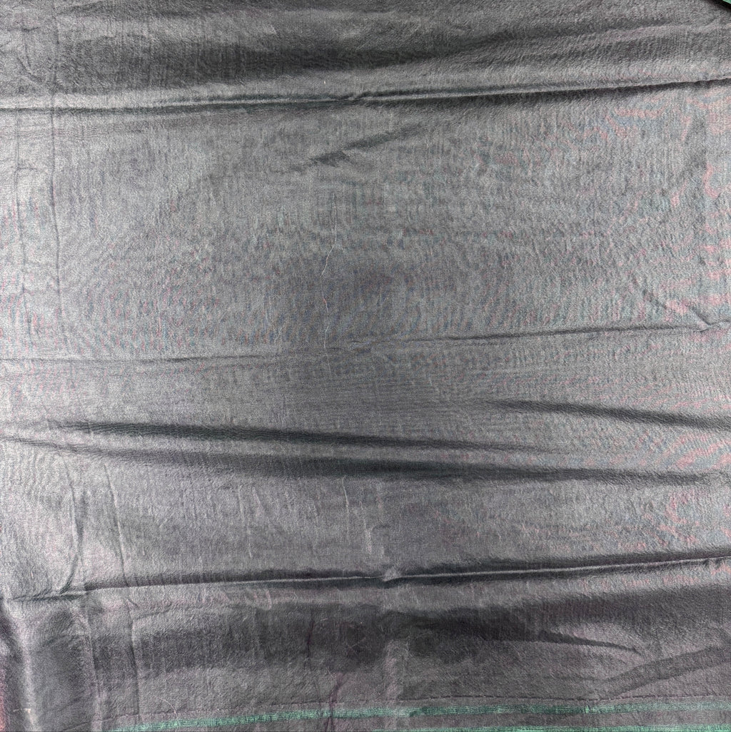 Dark Gold with Blue Saree- Organza