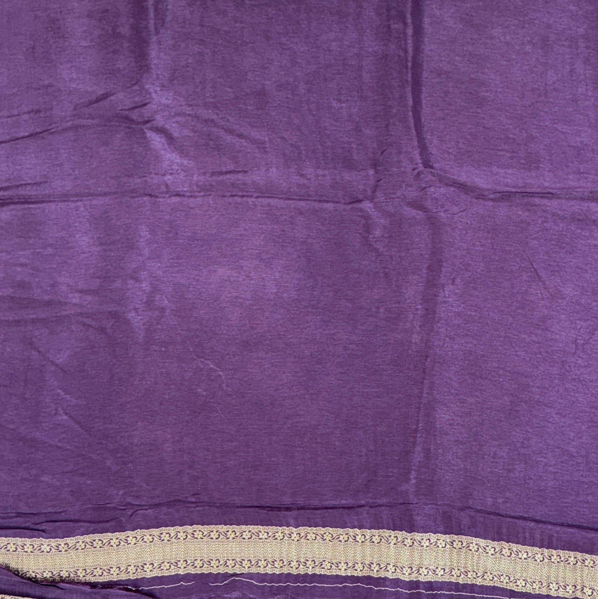 Purple with Butterfly Motifs  - Matka Silk Saree