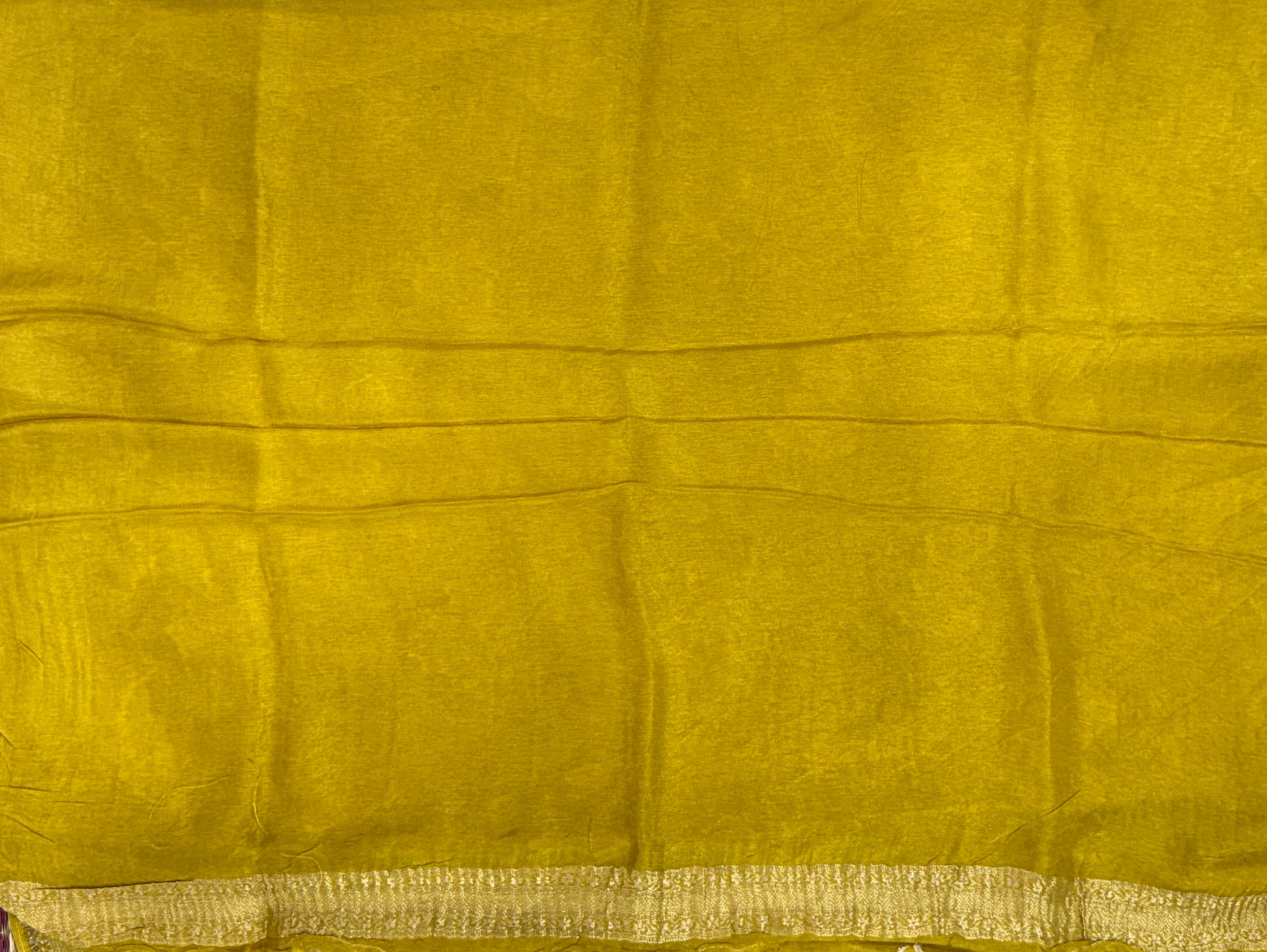 Mustard Yellow with Butterfly Motifs - Matka Silk Saree