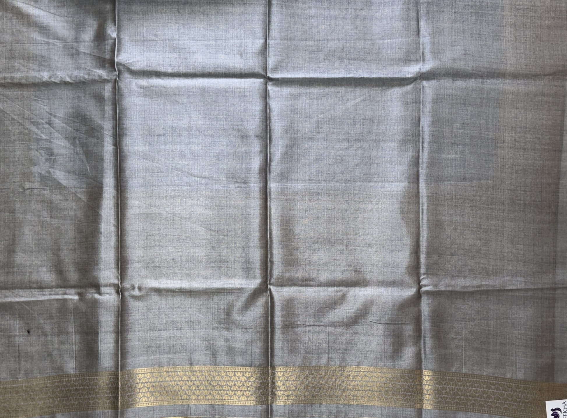 Grey with Zari Woven Border - Semi Tussar Silk Saree