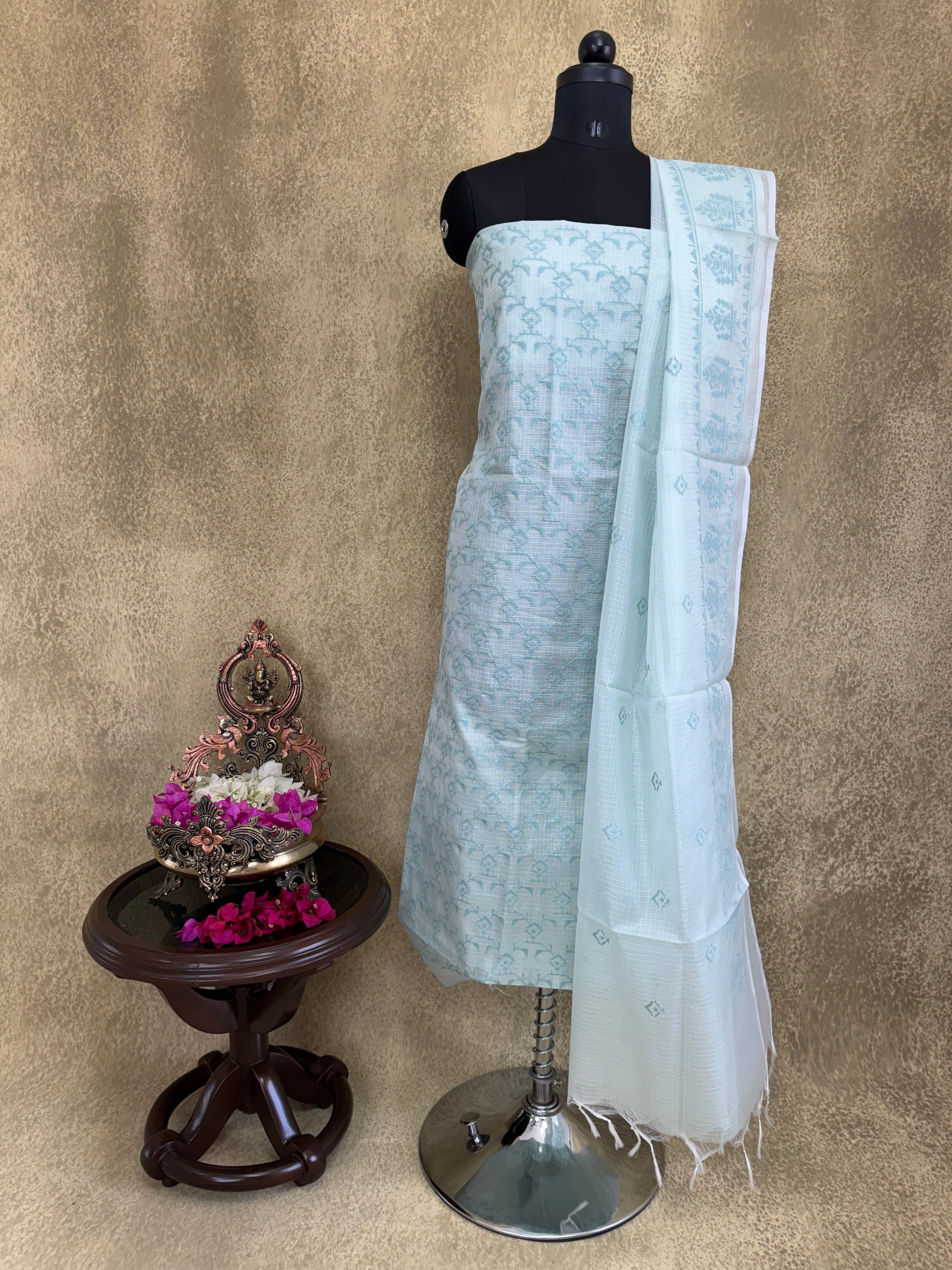 Mint Green Embroidered - Kota Salwar Set