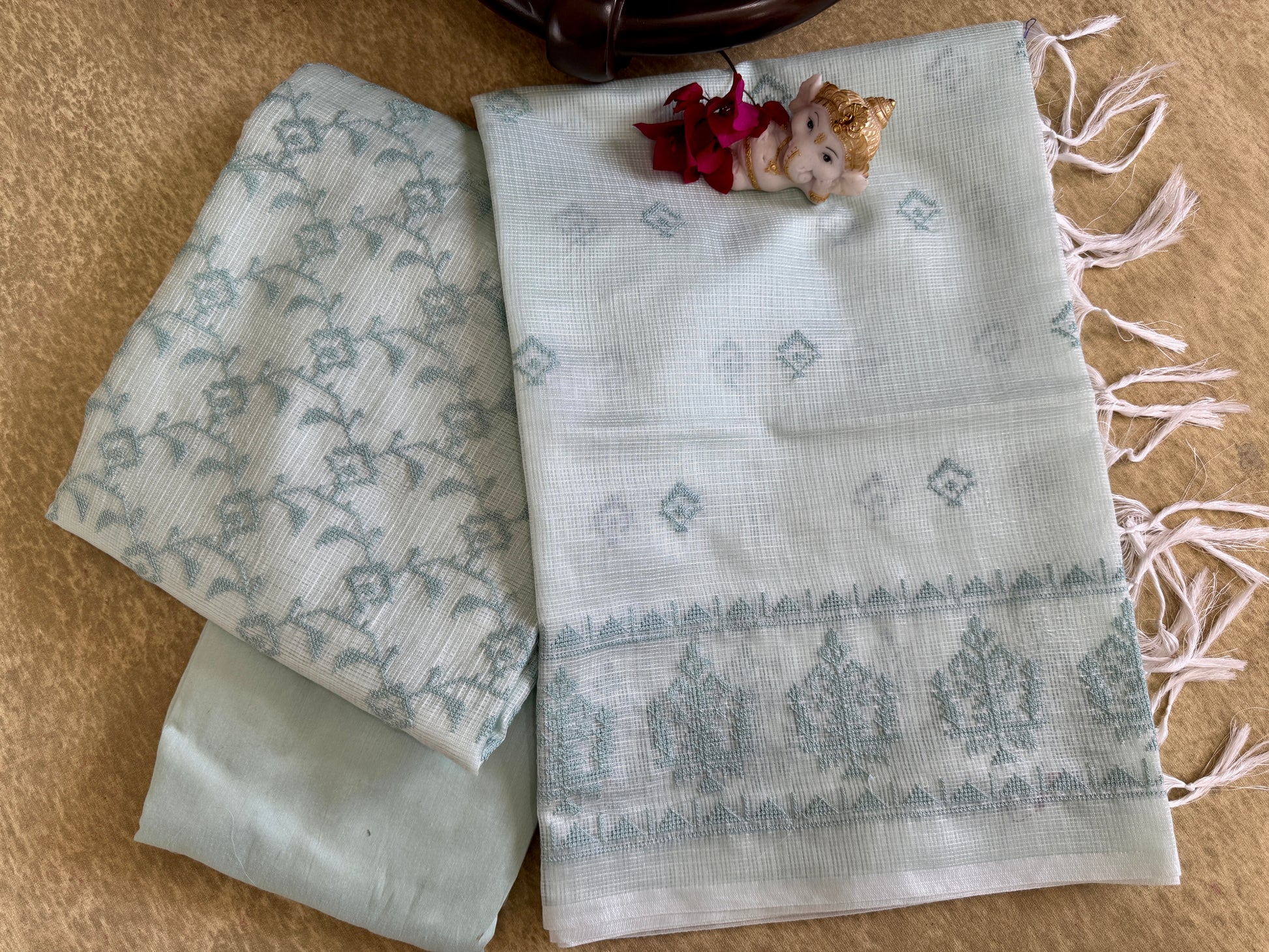 Mint Green Embroidered - Kota Salwar Set